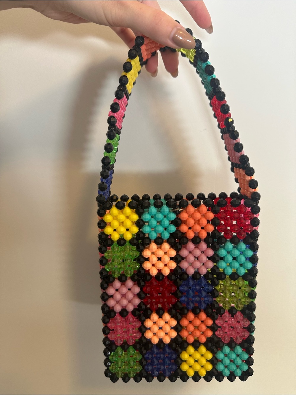 Susan Alexandra Broadway Collection Multicolor Beaded Mosaic Shoulder Bag